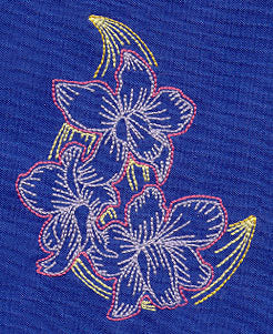 Sashiko Style Orchids