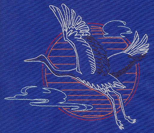 Sashiko Style Crane