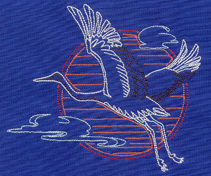 Sashiko Style Crane