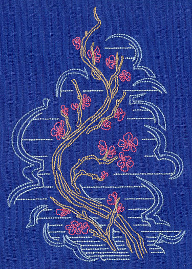 Sashiko Style Cherry Blossoms