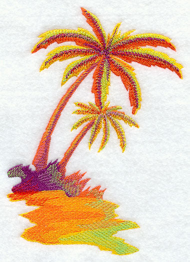Tropical Palm Trees in Watercolor