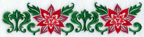 Damask Poinsettia Border