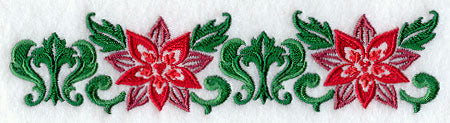 Damask Poinsettia Border