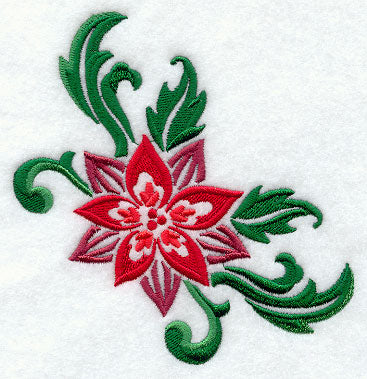 Damask Poinsettia Corner