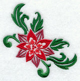 Damask Poinsettia Corner