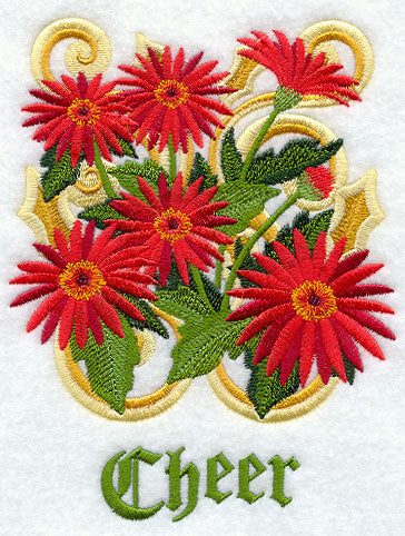 Victorian Red Daisies - Cheer