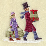 Christmas Villagers Carry Gifts
