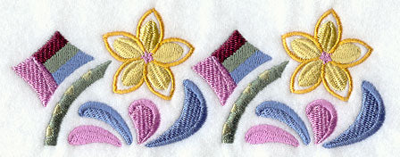 Art Deco Frangipani Border