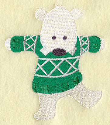 Petey Polar Bear in Christmas Sweater
