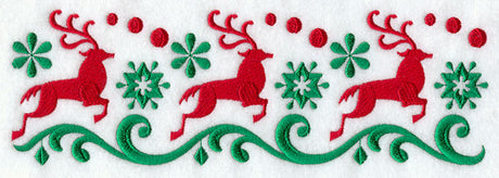 Nordic Christmas Reindeer Border