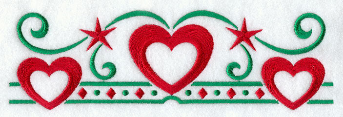 Nordic Christmas Hearts Border