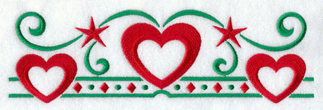 Nordic Christmas Hearts Border
