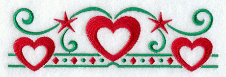 Nordic Christmas Hearts Border