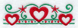 Nordic Christmas Hearts Border