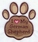 I Love My German Shepherd Pawprint