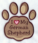 I Love My German Shepherd Pawprint
