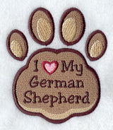 I Love My German Shepherd Pawprint