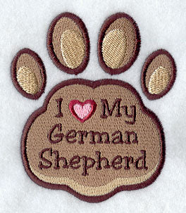 I Love My German Shepherd Pawprint