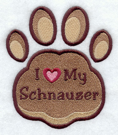 I Love My Schnauzer Pawprint