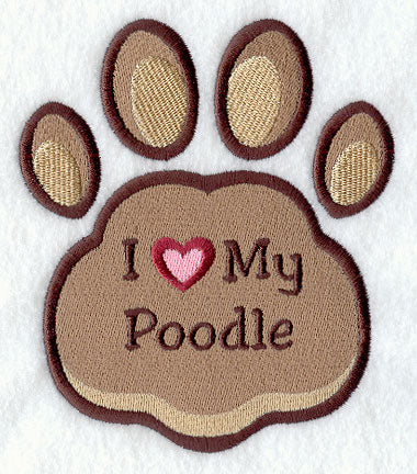 I Love My Poodle Pawprint