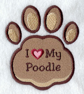 I Love My Poodle Pawprint