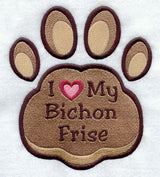 I Love My Bichon Frise Pawprint