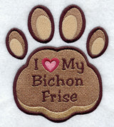 I Love My Bichon Frise Pawprint