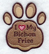 I Love My Bichon Frise Pawprint
