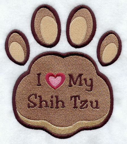 I Love My Shih Tzu Pawprint