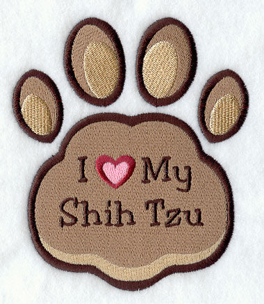 I Love My Shih Tzu Pawprint