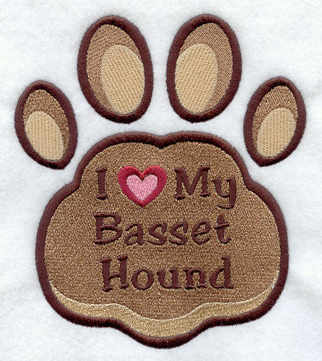 I Love My Basset Hound Pawprint