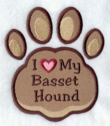 I Love My Basset Hound Pawprint