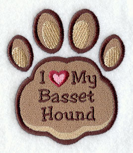 I Love My Basset Hound Pawprint