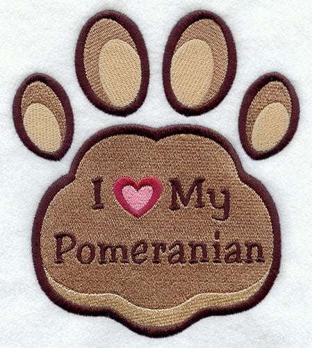I Love My Pomeranian Pawprint