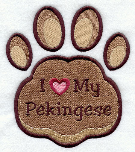 I Love My Pekingese Pawprint