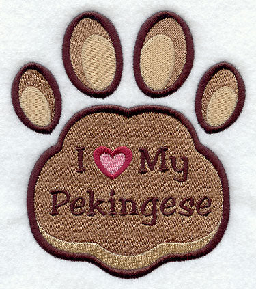 I Love My Pekingese Pawprint