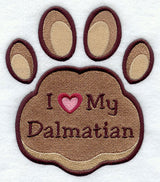 I Love My Dalmatian Pawprint