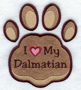 I Love My Dalmatian Pawprint