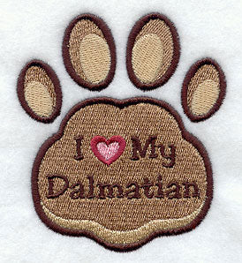 I Love My Dalmatian Pawprint