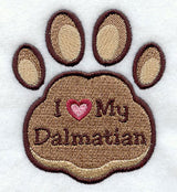 I Love My Dalmatian Pawprint