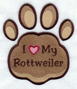 I Love My Rottweiler Pawprint