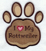 I Love My Rottweiler Pawprint