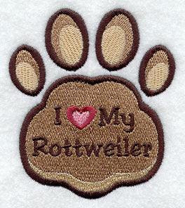 I Love My Rottweiler Pawprint