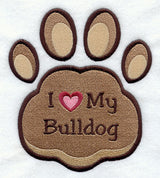 I Love My Bulldog Pawprint