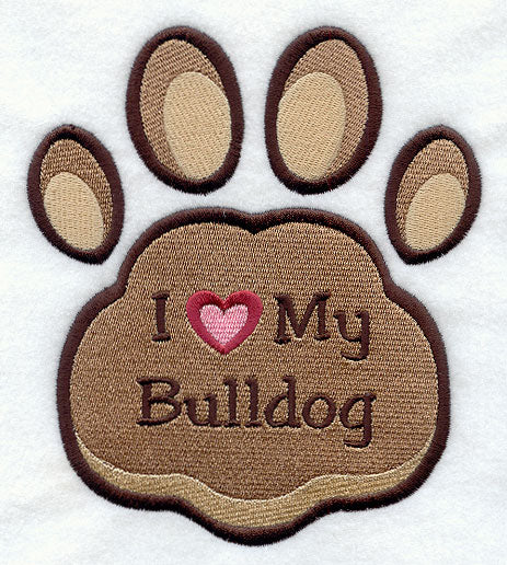 I Love My Bulldog Pawprint