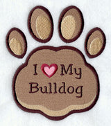 I Love My Bulldog Pawprint