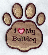 I Love My Bulldog Pawprint