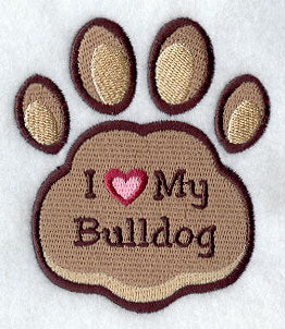 I Love My Bulldog Pawprint