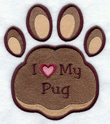 I Love My Pug Pawprint
