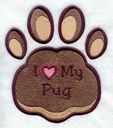 I Love My Pug Pawprint